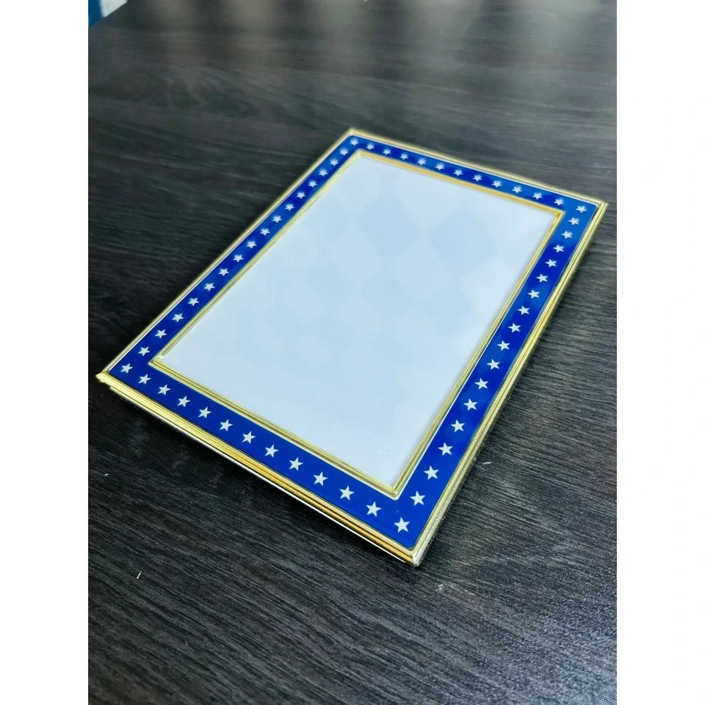 Blue Star Photo Frame Gold Trim Americana Picture Frame‎ 7x5 Inch